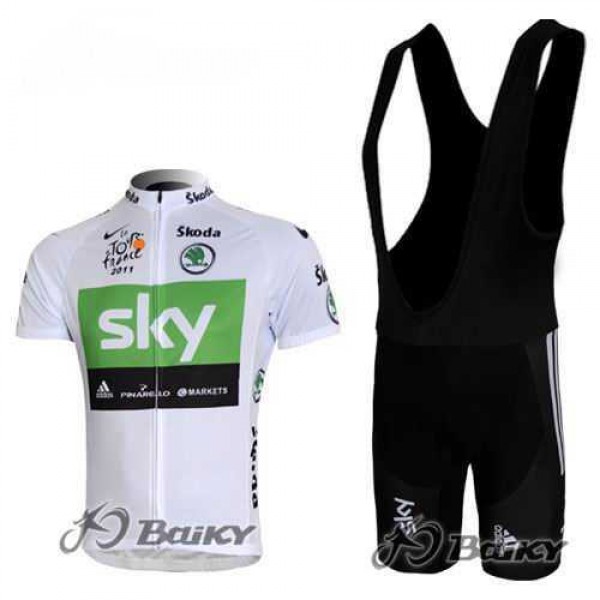 SKY Pro Team Fahrradbekleidung Radteamtrikot Kurzarm+Kurz Radhose Kaufen weiß grün NSH2V